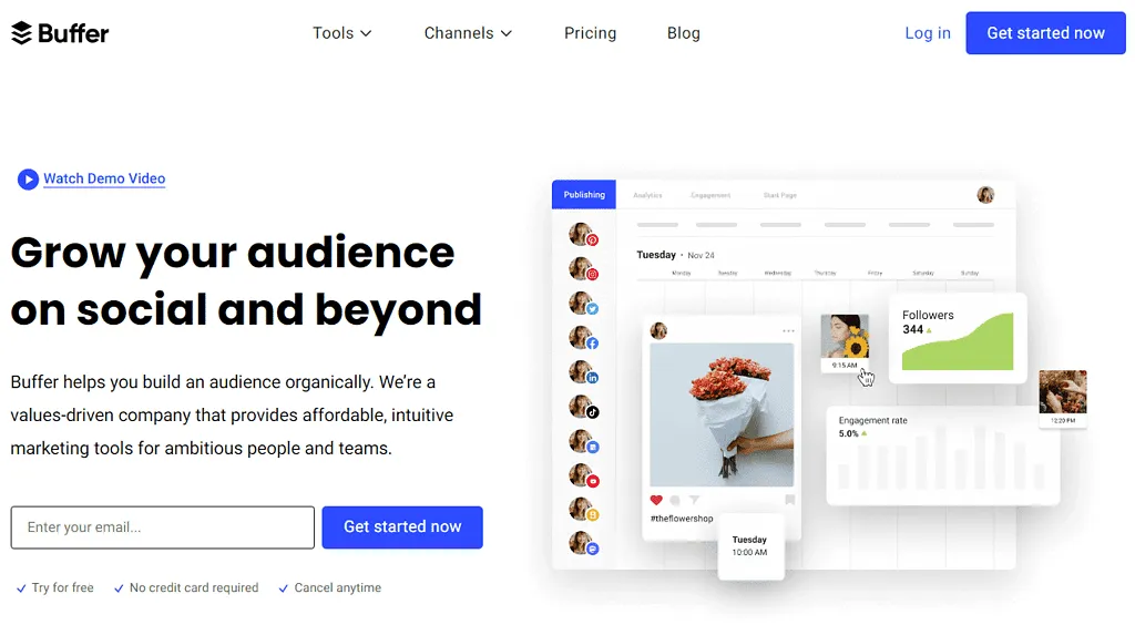 Buffer website screenshot