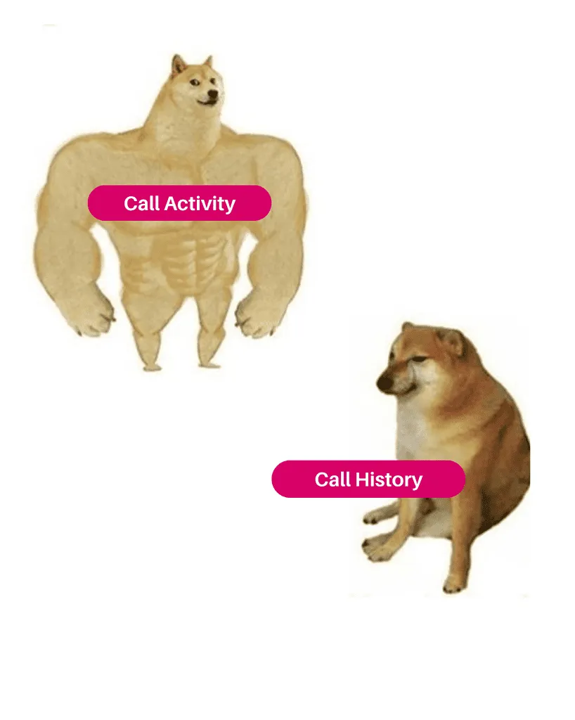 Call Activity vs Call History Meme
