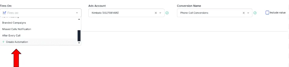 Nimbata Google Ads integration conversion setting up