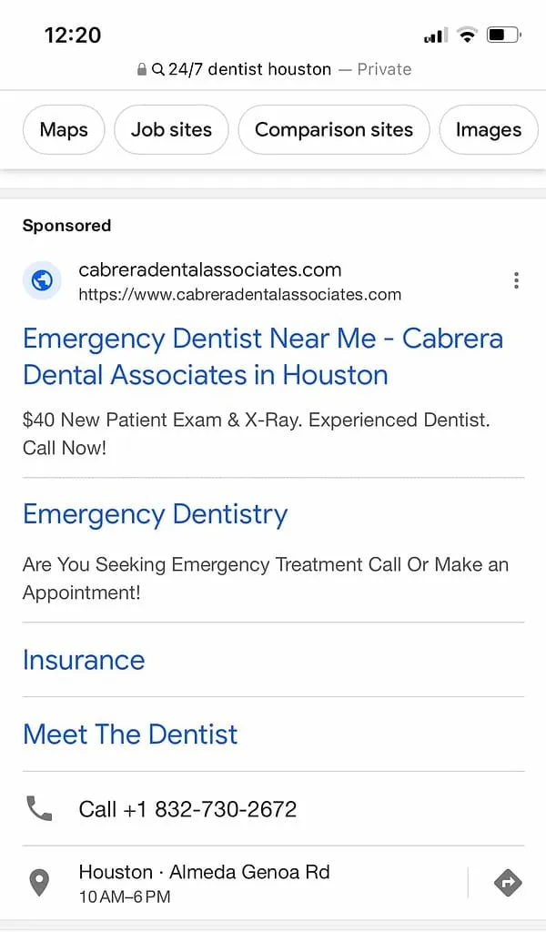 Call Extension Example - Dentist