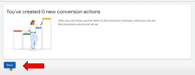 Google Ads conversion tracking finished page