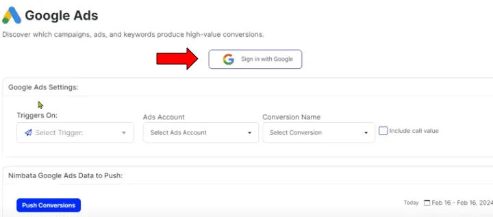 Nimbata Google Ads integration
