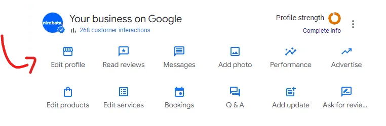 Google My Business Profile  - Edit Profile
