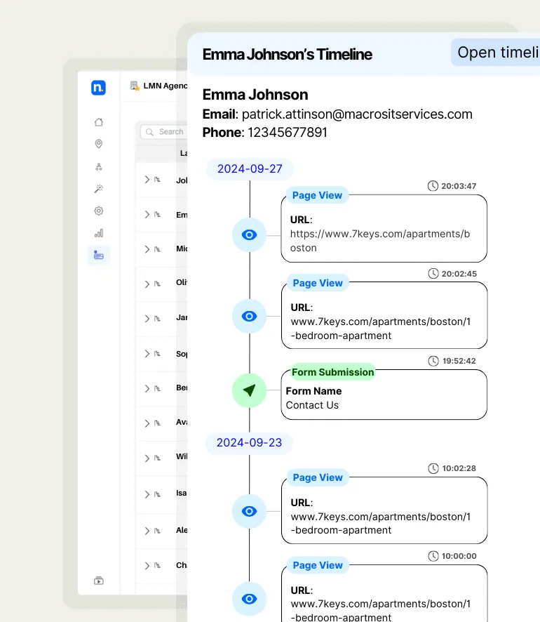 Lead Timeline - Consolidate Call & Form Tracking Lead Data in a single timeline