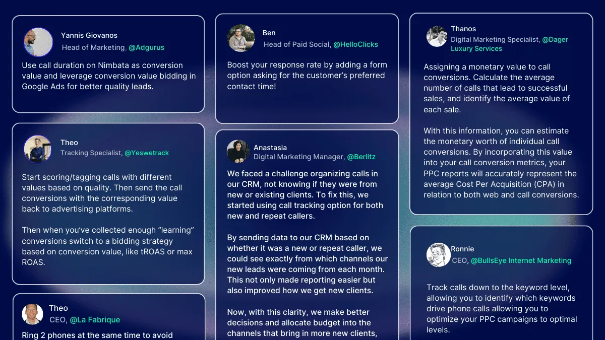 Top Call Tracking Tips by Marketers