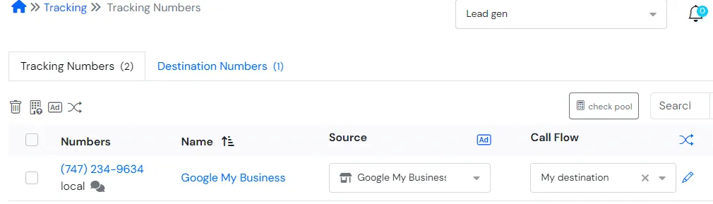 Nimbata Tracking Number with Google My Business source
