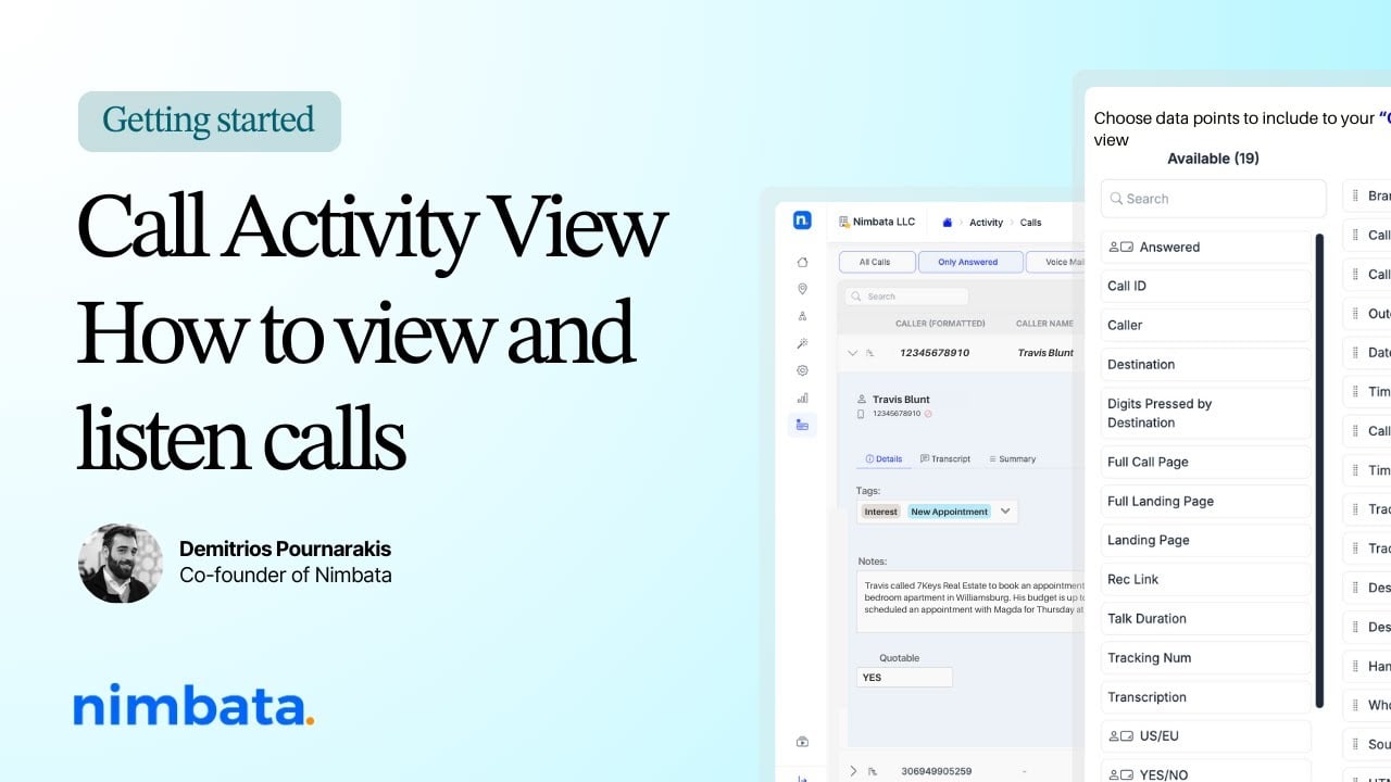 How to use Nimbata : The Activity View