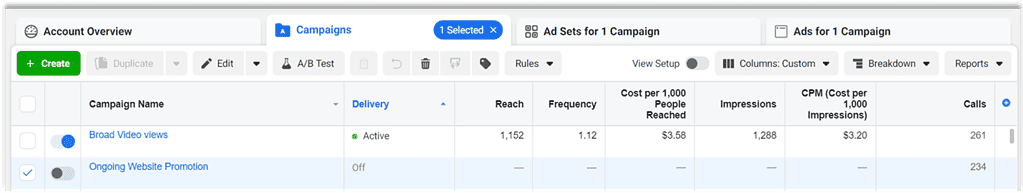 Facebook Call Tracking
