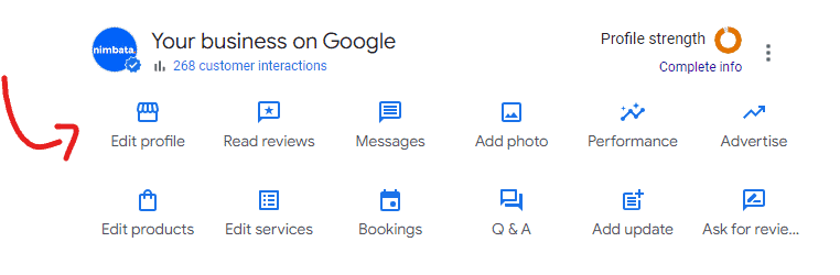 Google My Business Profile - Edit Profile