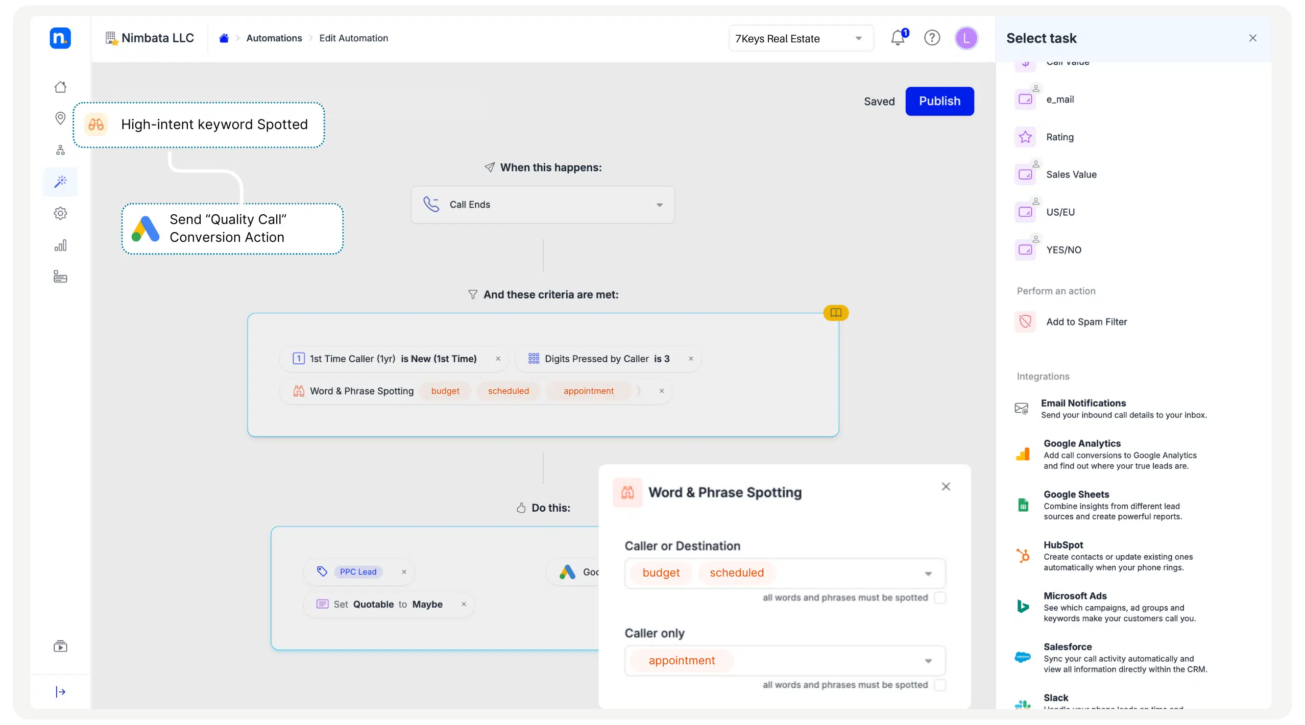 Nimbata | Call tracking, as it's meant to be Next step Assign to Tracking Numbers 2556 x 1421 px 3
