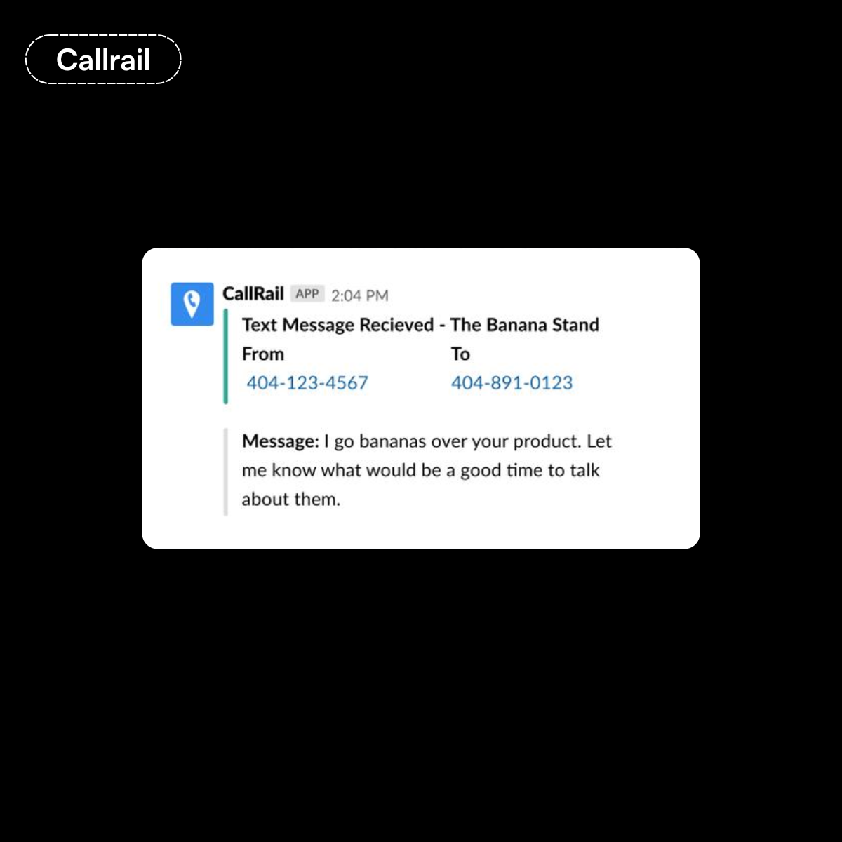 Callrail vs Nimbata- Callrail's Slack Notification