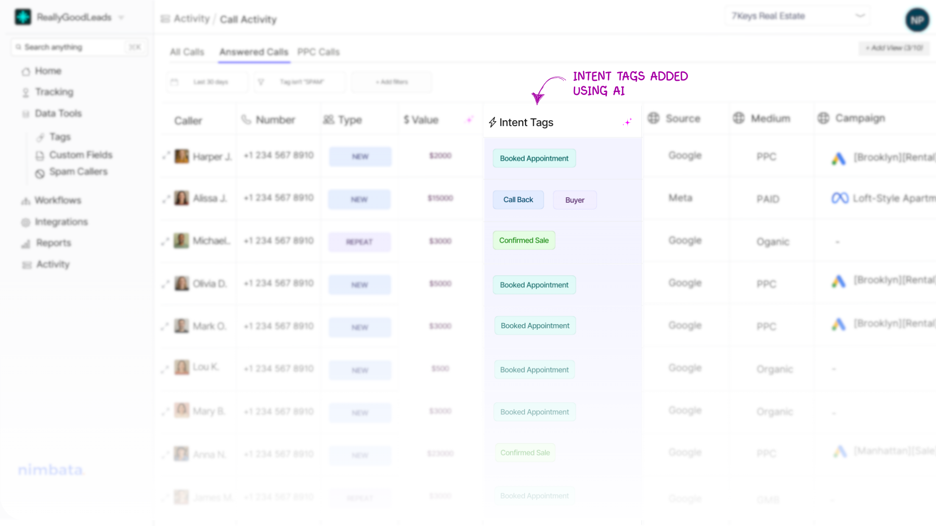 Flexible automation- Send call outcomes, tags, AI insights from Nimbata to Zapier