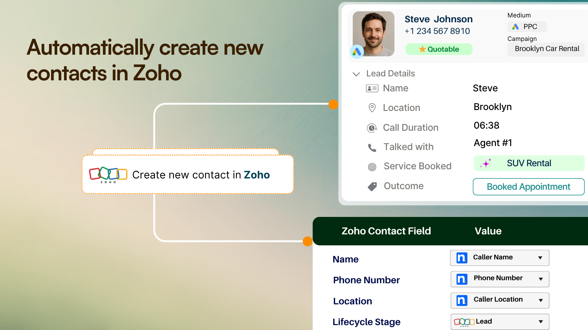 Zoho Integration- automatically create new contacts in Zoho