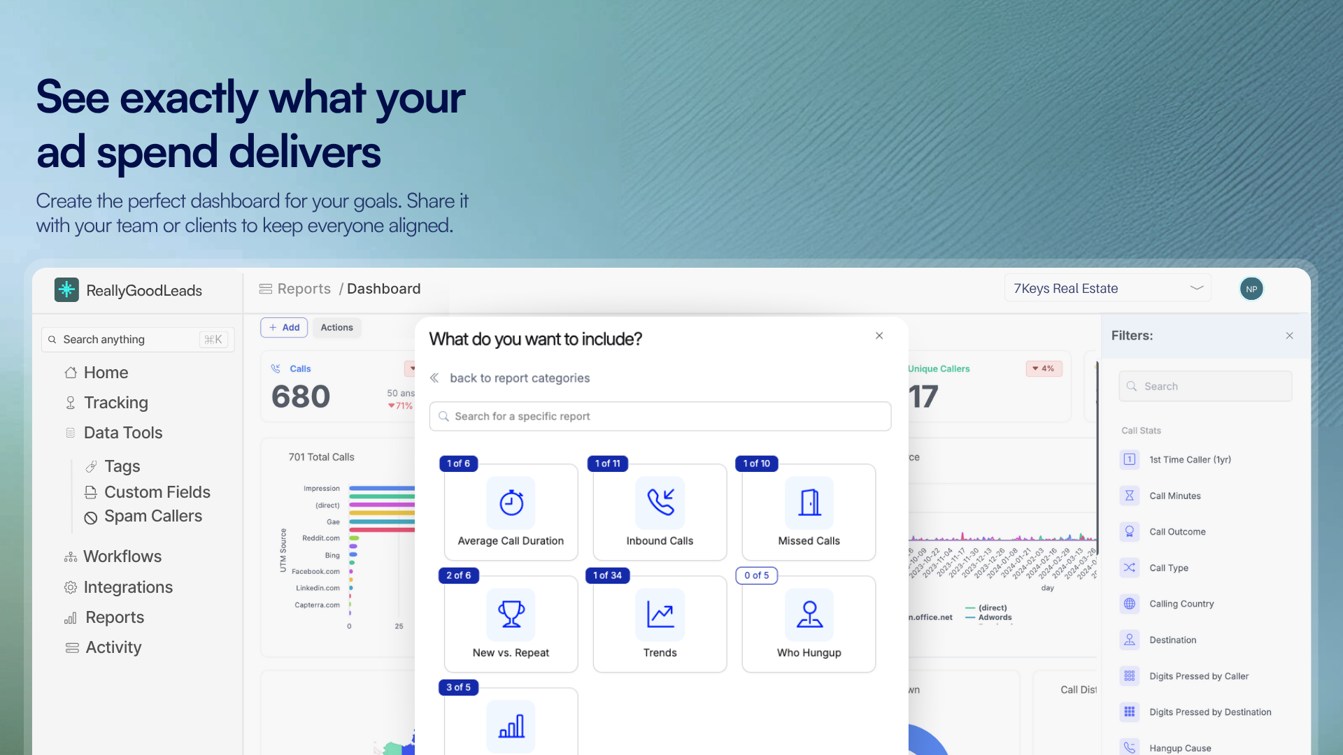 Rich dashboards and reports to see exactly what's working and optimize your ad spend
