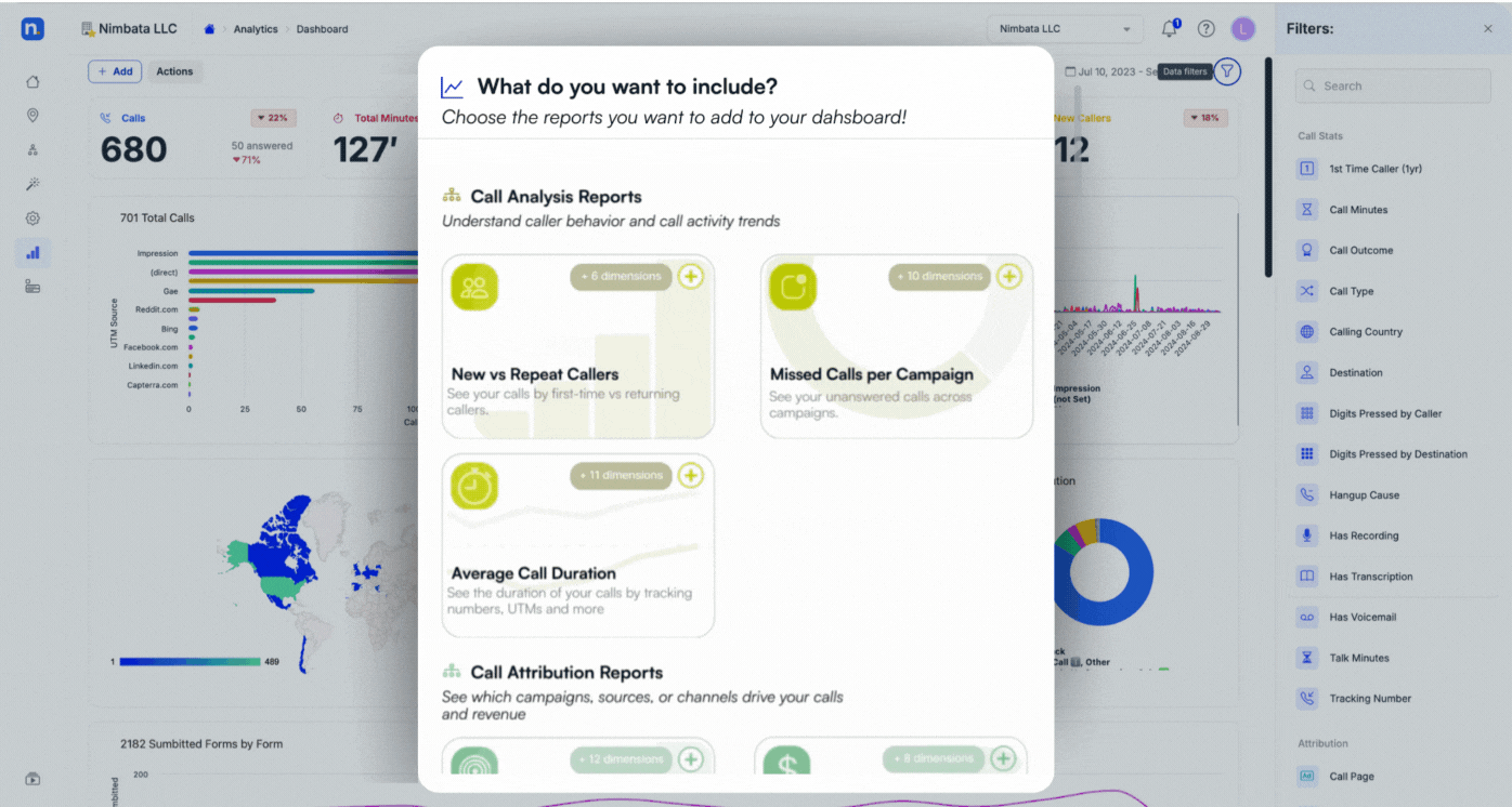 CTM vs Nimbata- Nimbata customizable dashboard