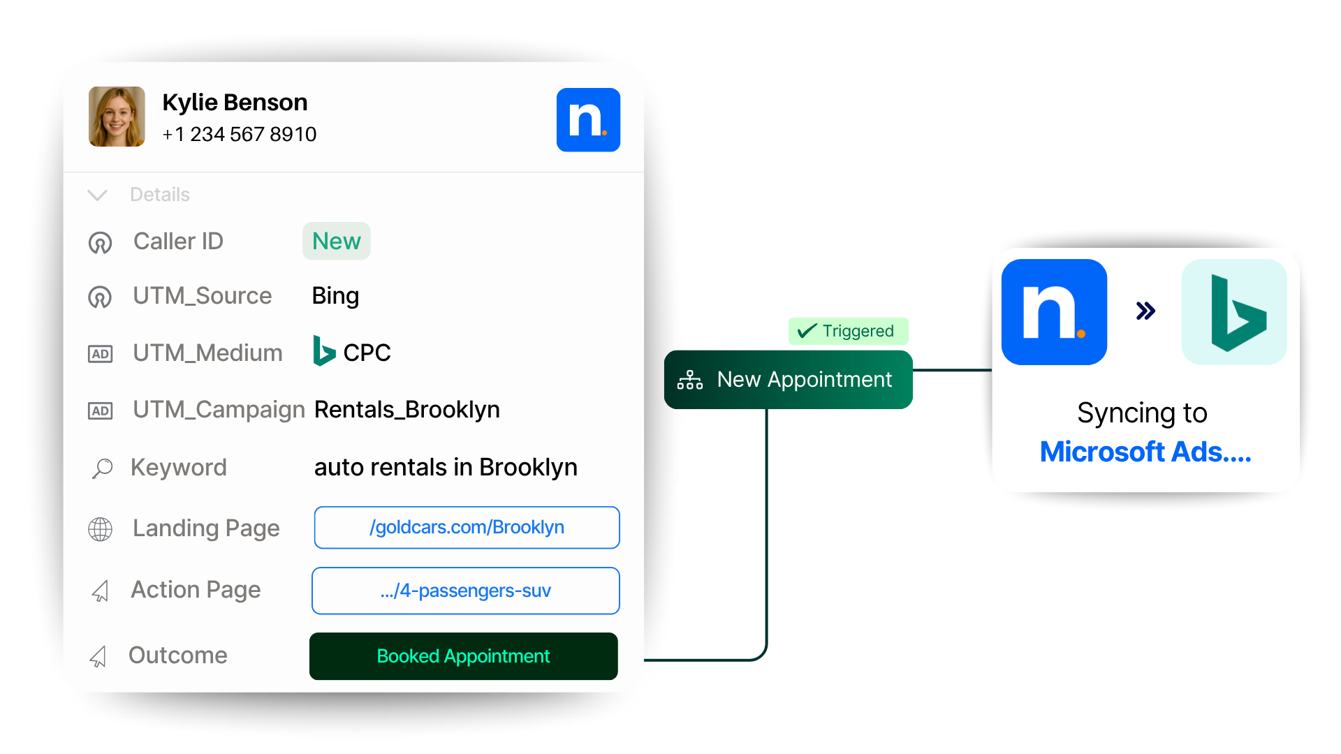 Microsoft ads call tracking sync with Nimbata