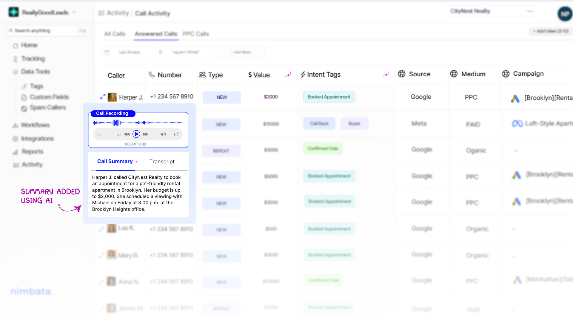 AI Call Summaries right in your call activity- know the full picture of your calls with AI-powered summaries