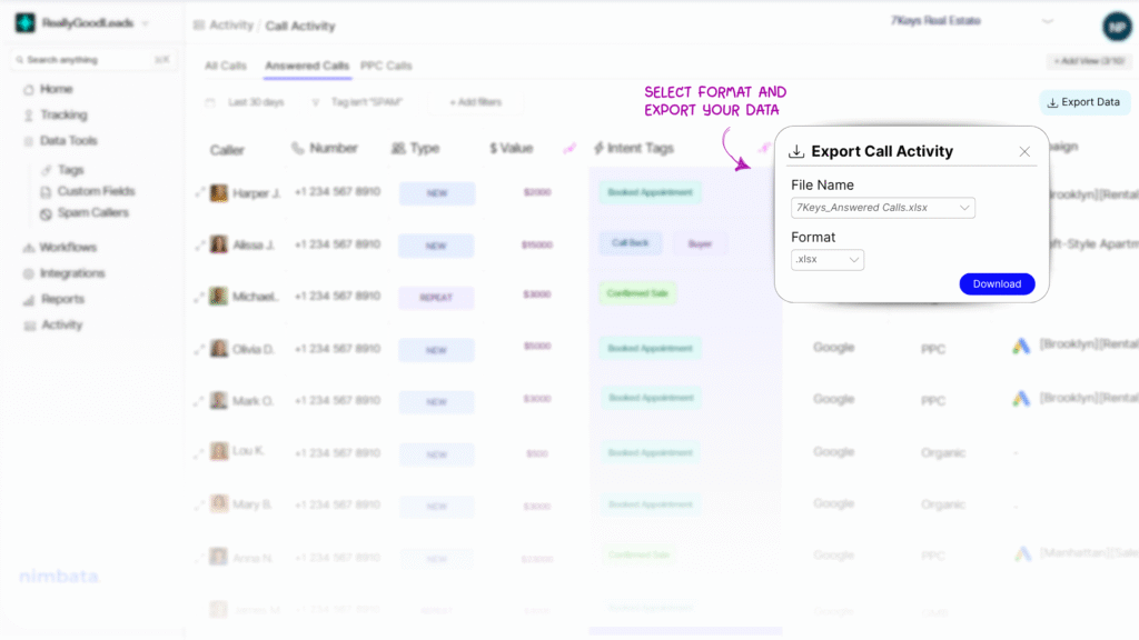 How to create a killer call tracking metrics report (2026 guide + templates) Export Leads Call Activity