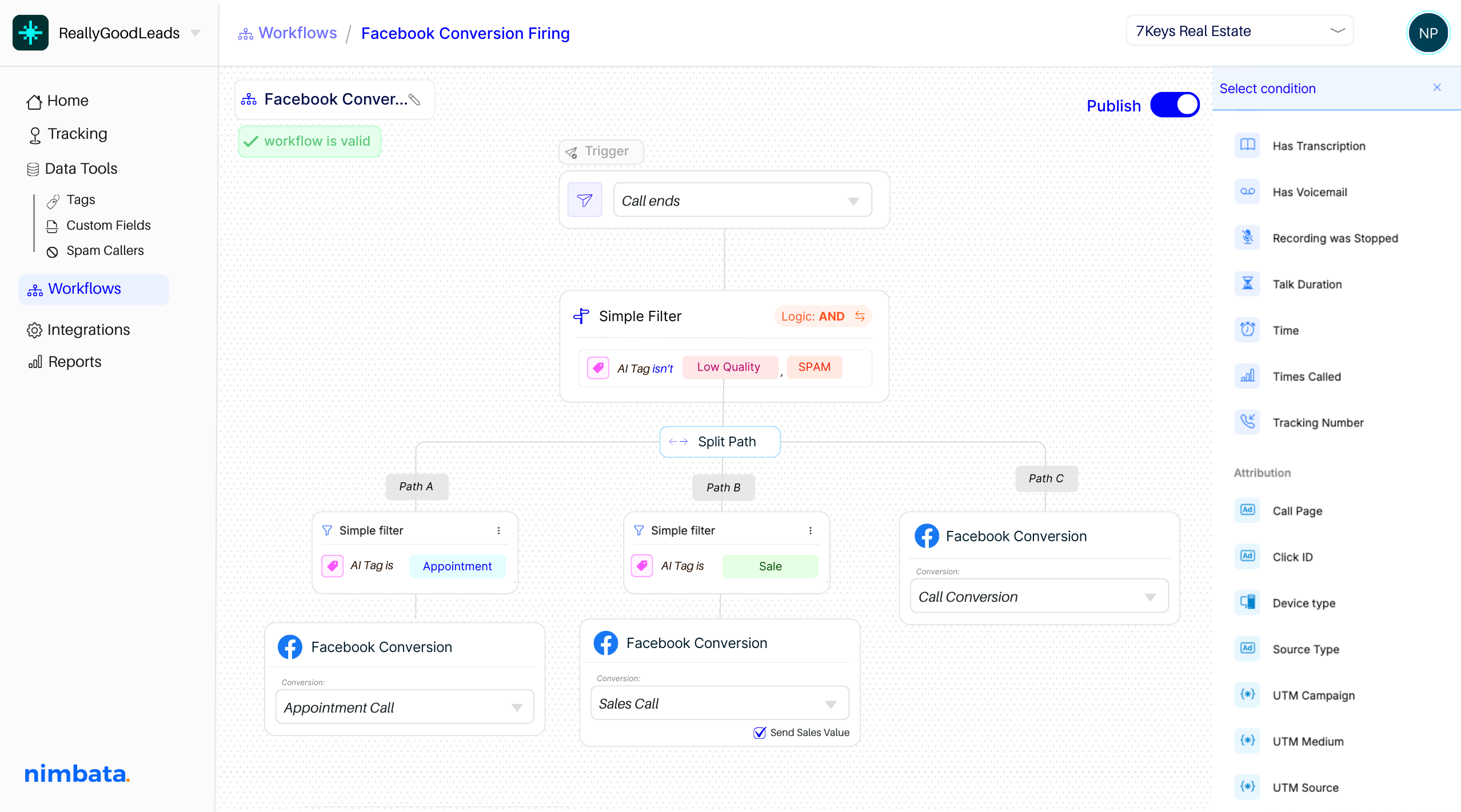 Include Facebook automation on your workflow builder-split paths and sync your apps effortlessly 