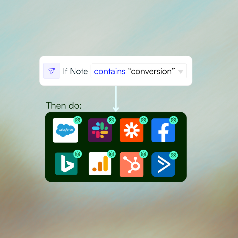 Trigger actions based on your call notes insights and keep your tools updated