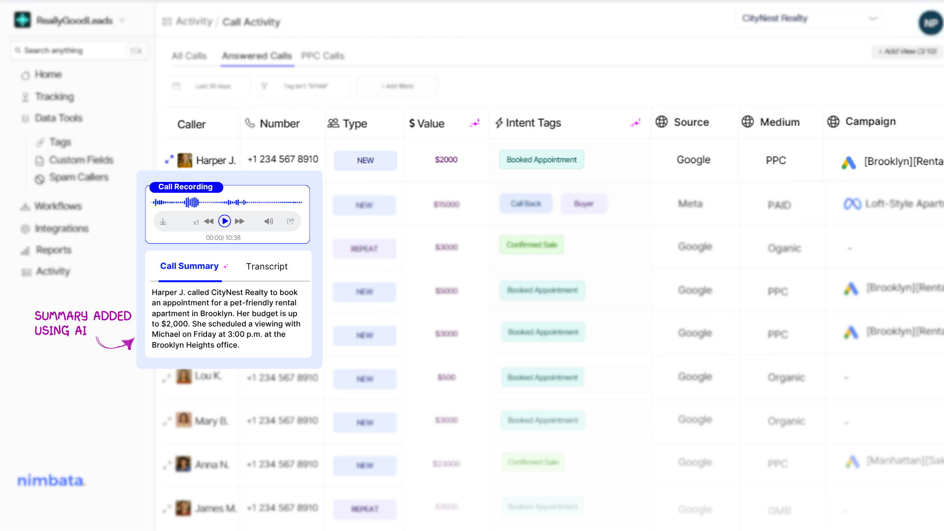 Call audio Recording quality Activity AI Summaries