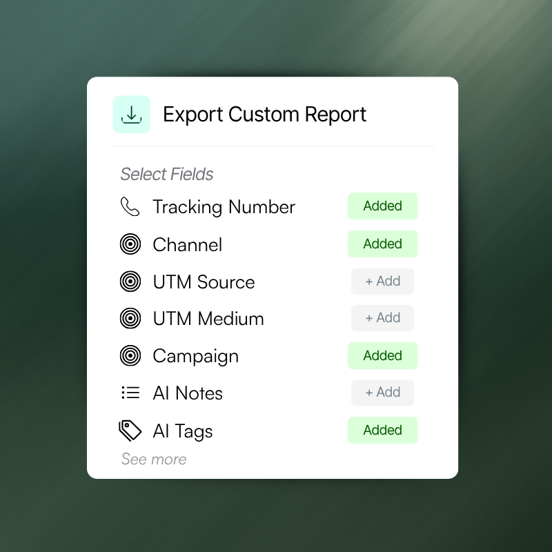 Create custom reports to export- select the fields that matter most and export tailored files for better analysis.