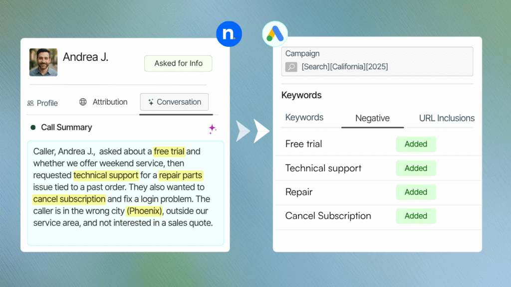 how to use Nimbata to find Google Ads negative keywords to stop irrelevant clicks and reduce wasted ad spend.