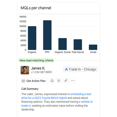 MQLs report with clear lead details and summary.