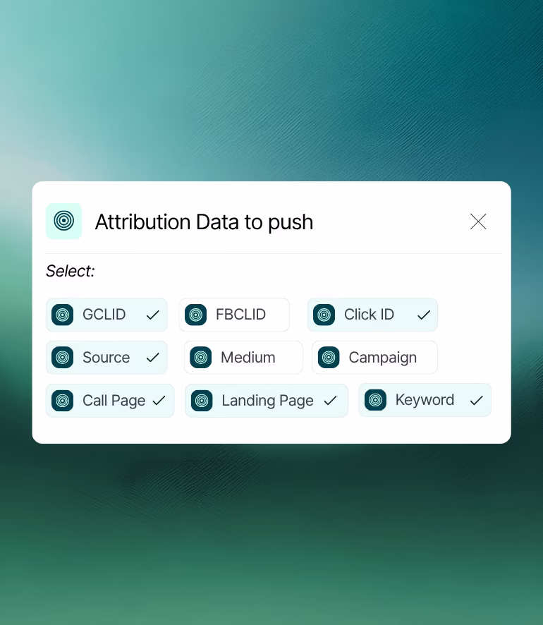 Attribution data selection to be pushed